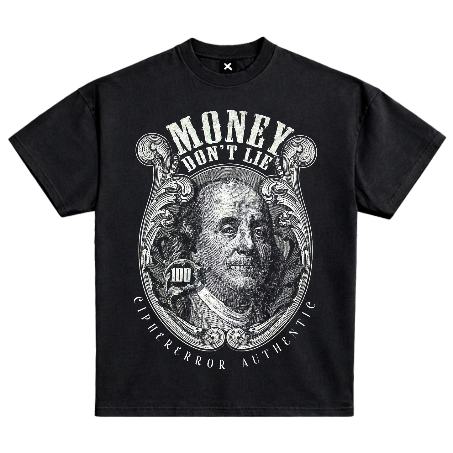 MONEY DON'T LIE 100 DOLLARS BILLL GRAHIC T-SHIRT